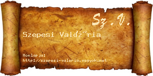 Szepesi Valéria névjegykártya